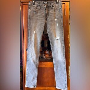 Jack & Jones Skinny Liam Distressed Light Gray Slim Jeans NEW